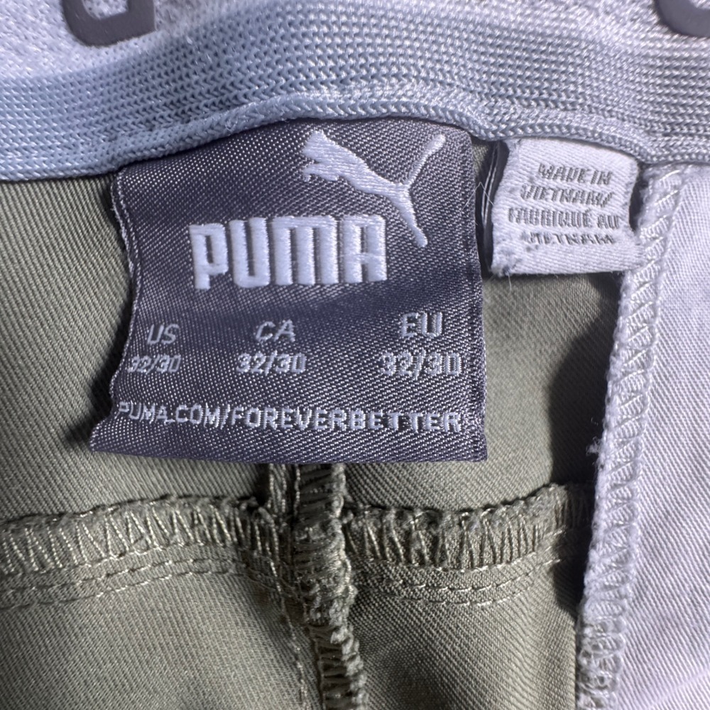 Puma Jackpot Golf Pants Mens 32x29.5 Olive Green Performance Stretch Five Pocket - Picture 2 of 6